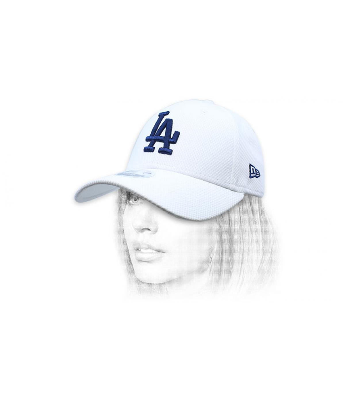 women LA cap white blue Wmns Diamond Era LA 9Forty white navy